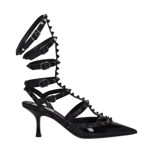 Valentino Garavani Black Leather Stiletto Heels Sandals VA-8547461595401-EU36.5/US6.5