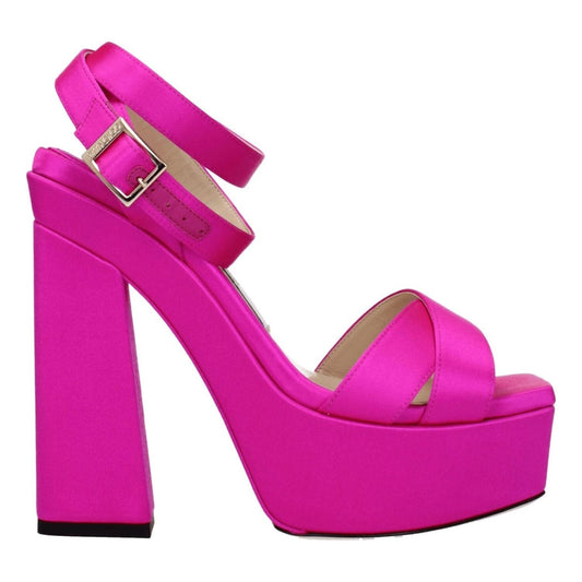 Jimmy Choo Pink Satin Platforms