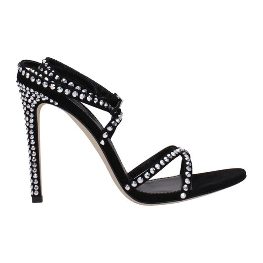 Paris Texas Black Leather Stiletto Heels Sandals PA-8547462283529-EU37/US7