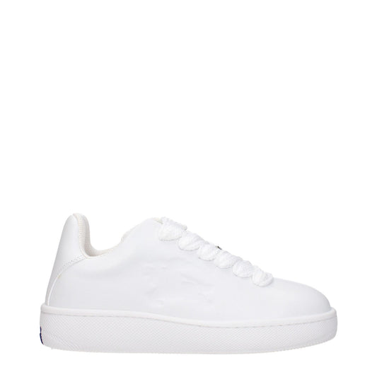Burberry White Leather Low Top Sneakers