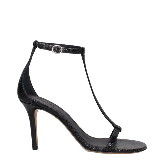 Isabel Marant Black Leather Stiletto Heels Sandals IS-9256150171913-EU41/US11