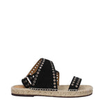Isabel Marant Black Leather Flat Sandals IS-9256186708233-EU36/US6