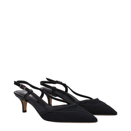 Isabel Marant Black Fabric Mid Heel Pumps IS-9256160493833-EU36/US6