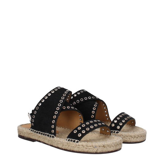 Isabel Marant Black Leather Flat Sandals IS-9256186708233-EU36/US6