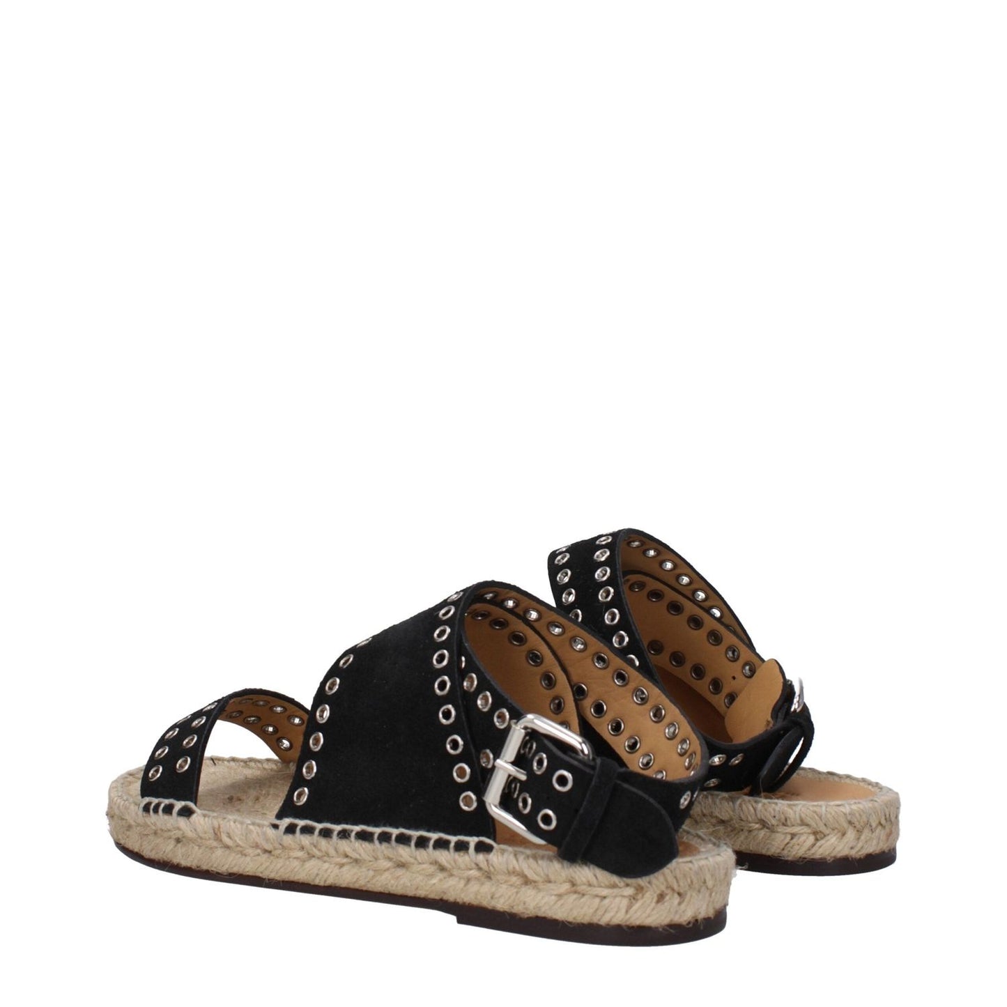Isabel Marant Black Leather Flat Sandals IS-9256186708233-EU36/US6