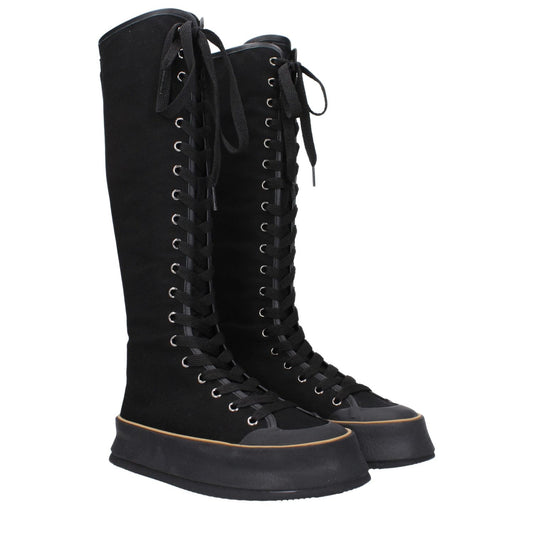 Max Mara Black Fabric Lace-Up Boots MA-9263852290313-EU36/US6