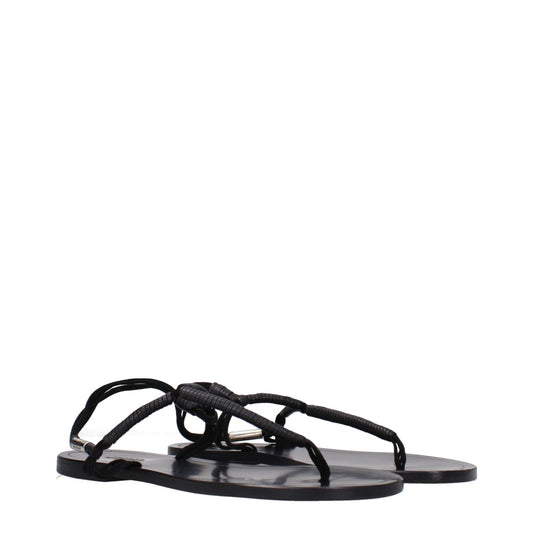 Isabel Marant Black Leather Flip-Flop Sandals IS-9288793653513-EU36/US6