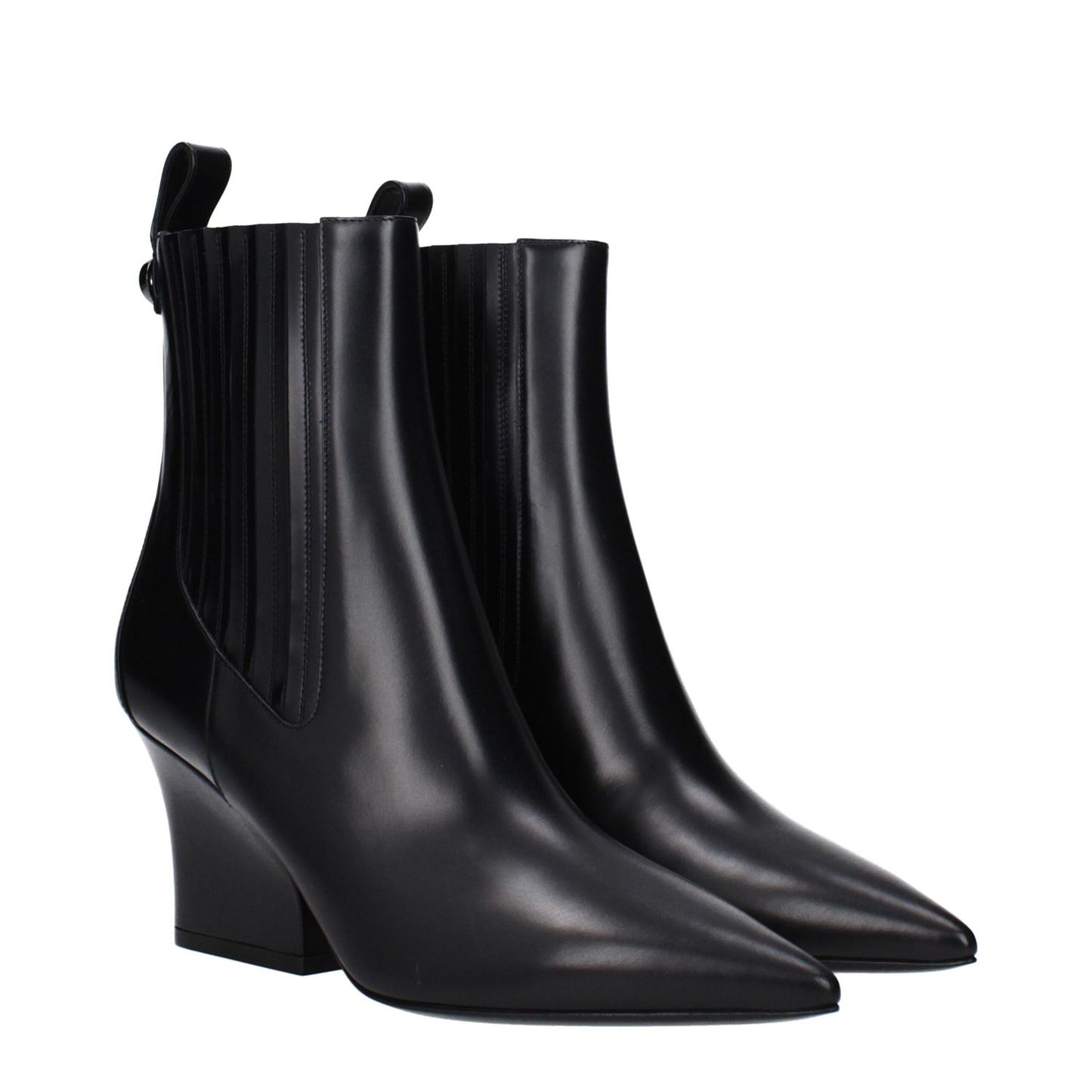 Valentino Garavani Black Leather Ankle Boots