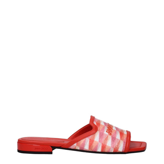 Jimmy Choo Orange Fabric Slippers Sandals JI-10020227252489-EU37/US7