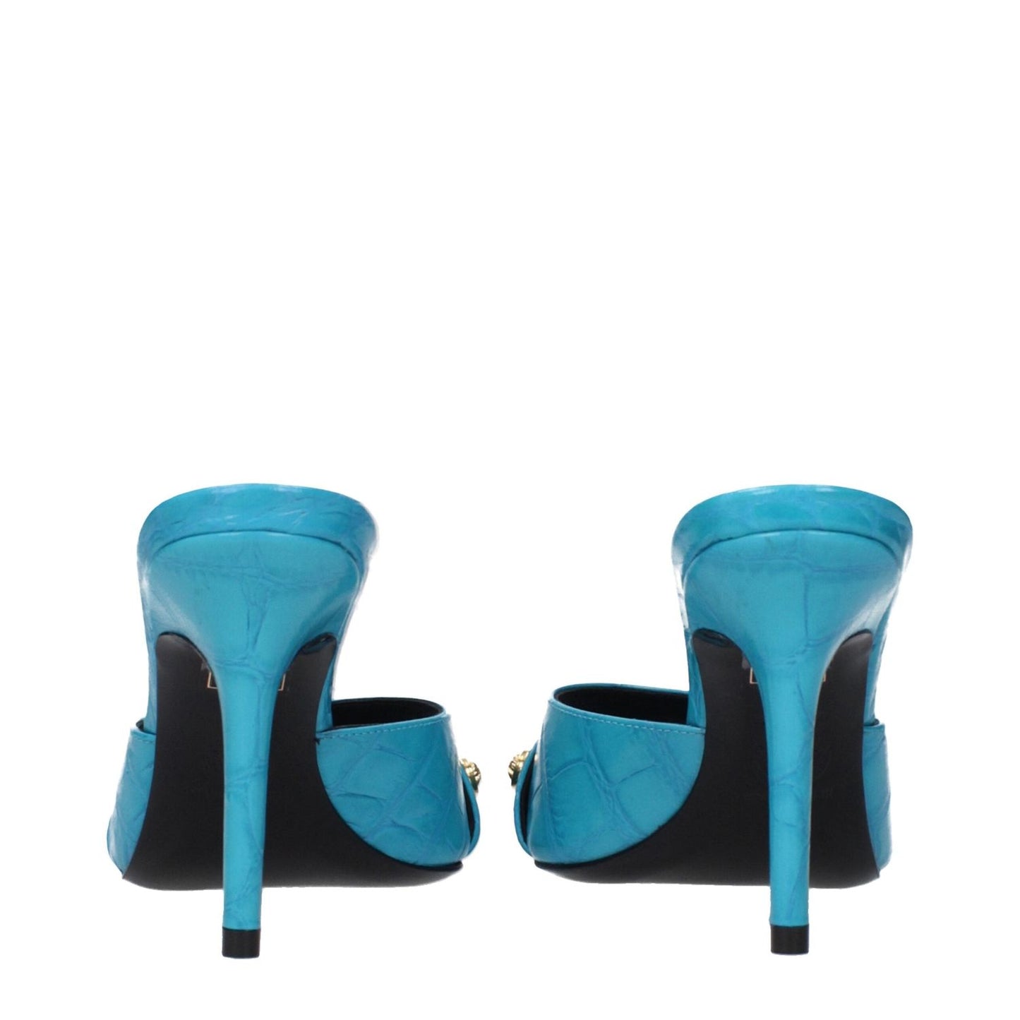 Versace Light Blue Leather Stiletto Heels Sandals VE-15161679905033-EU36/US6