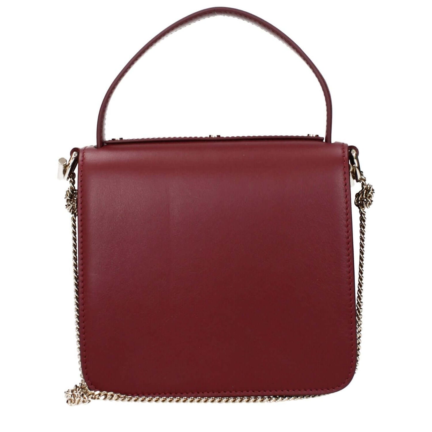 Chloé Red Leather Handbag with front logo and removable shoulder strap, MPN CHC23AS577K53600, code F83651. Stylish and elegant design.