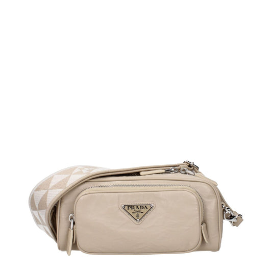 Prada Beige Leather Crossbody Bags