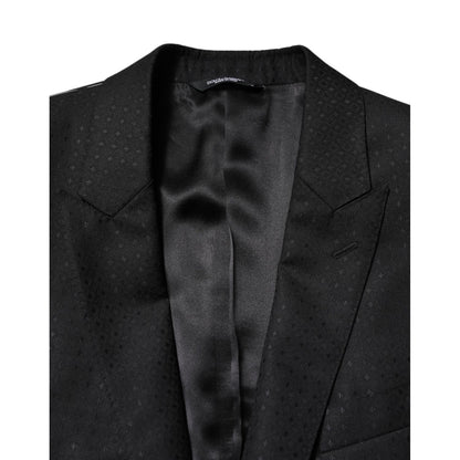 Dolce & Gabbana Black Jacquard Single Breasted 2 Piece Suit