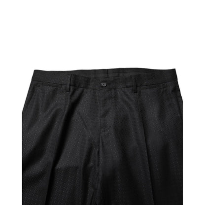 Dolce & Gabbana Black Jacquard Single Breasted 2 Piece Suit