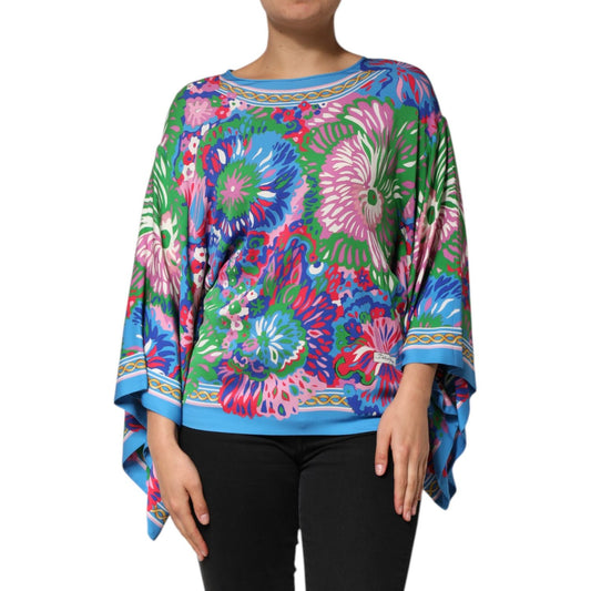 Dolce & Gabbana Multicolor Floral Printed Tunic Blouse Top TSH90591-42