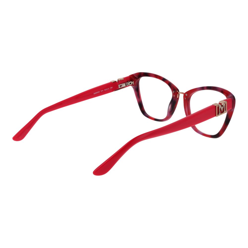 Marciano by Guess Multicolor Women Glasses Frame, full-rim cat eye style, acetate material, red and multicolor design with branded case.