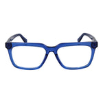 Guess Blue Men Glasses Frame, full-rim rectangle acetate, demo lenses, spring hinge, blue color.