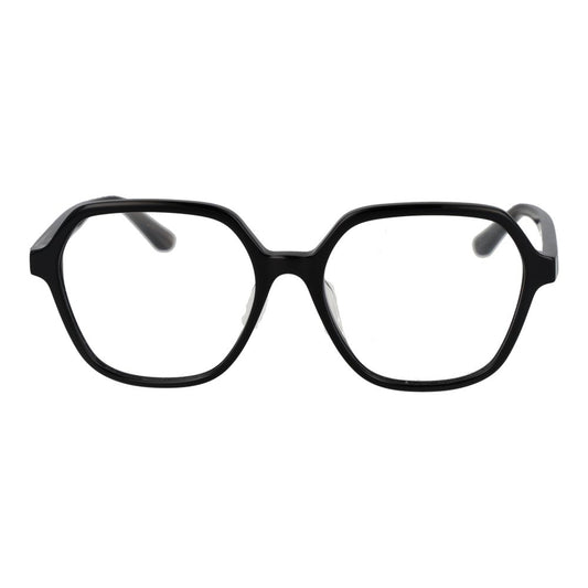 Guess Black Women Glasses Frame, black full-rim acetate square glasses with demo plastic lenses, includes branded case.