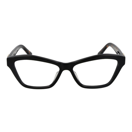 Marciano by Guess Black Women Glasses Frame, full-rim acetate cat-eye style, demo lenses, 55-14-145 size, with branded case.