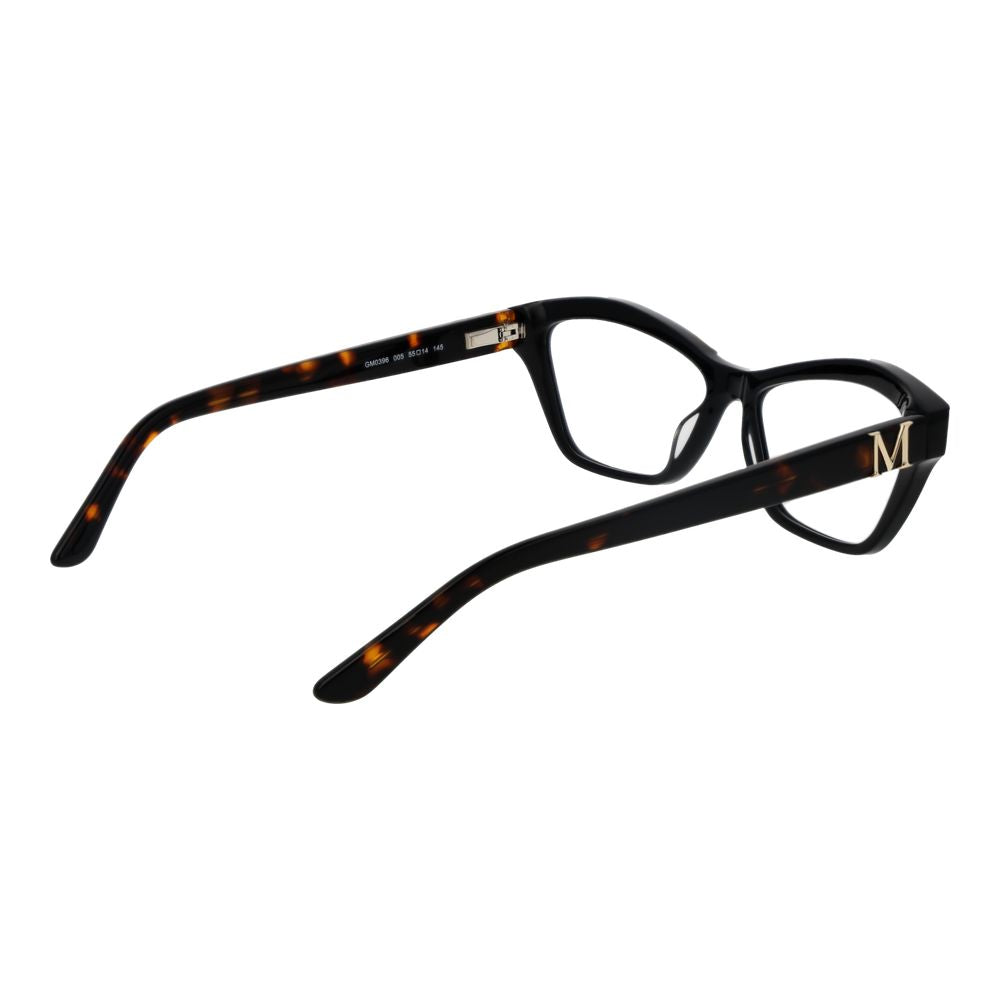 Marciano by Guess Black Women Glasses Frame in full-rim acetate, cat eye style, size 55-14-145mm with spring hinge, includes branded case.