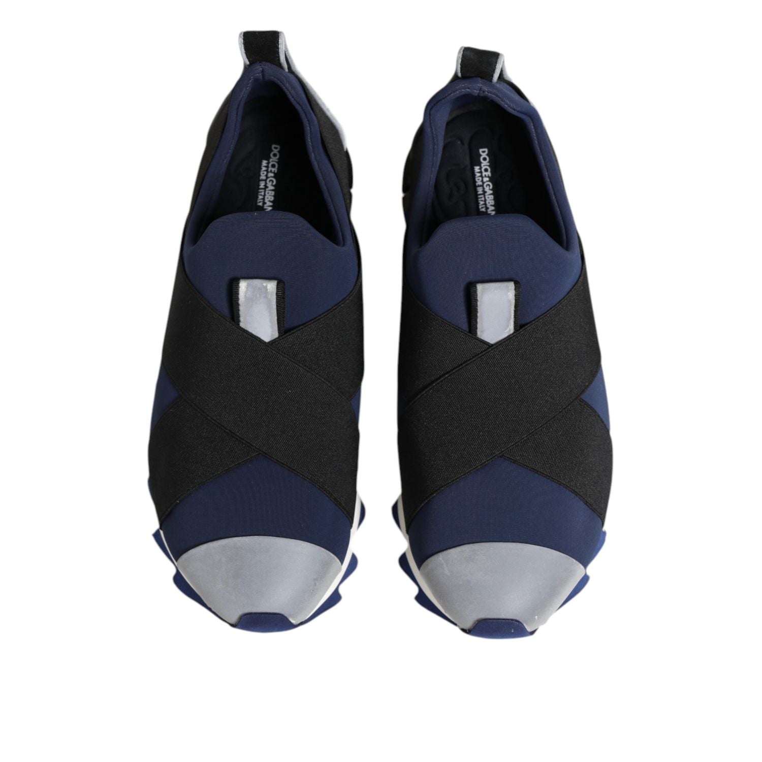 Dolce & Gabbana Blue Black Slip On Low Top Men Sneakers Shoes