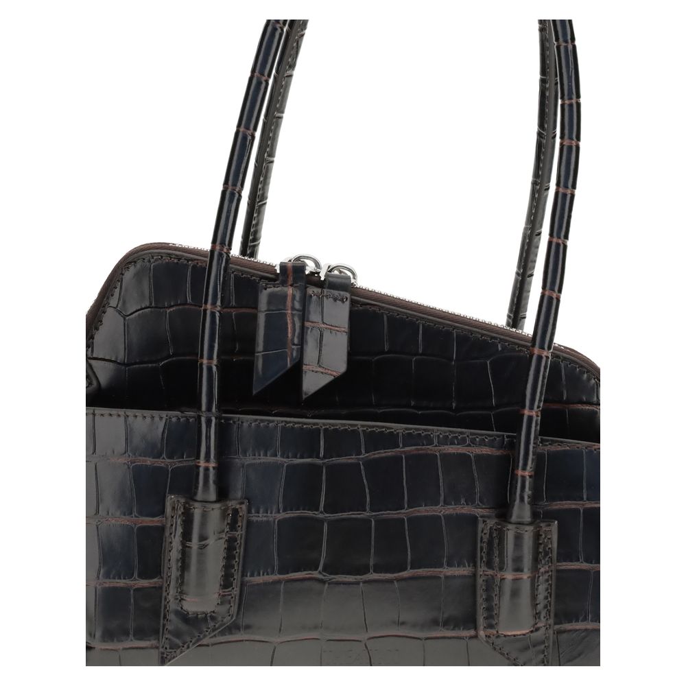 The Attico Black Calf Leather Bos Taurus Shoulder Bag