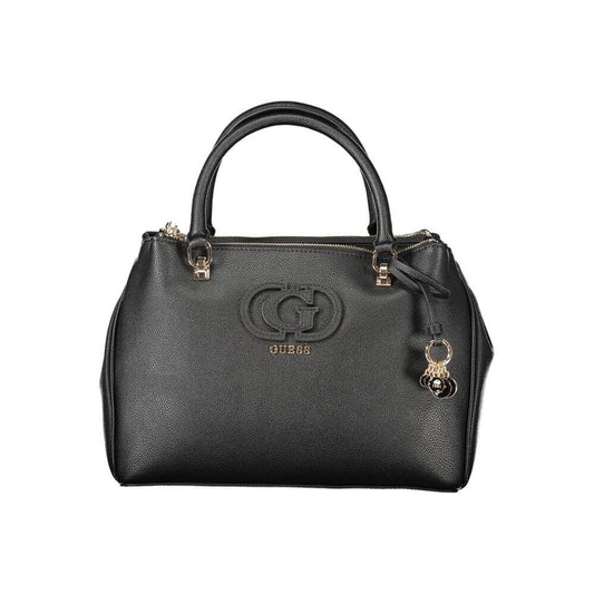 Guess Jeans Black Polyethylene Women Handbag with sleek design and adjustable strap