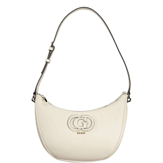 Guess Jeans White Polyethylene Women Handbag with adjustable strap and logo
