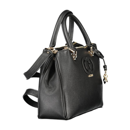 Guess Jeans Black Polyethylene Women Handbag with sleek design and durable handles, perfect for versatile fashion style.