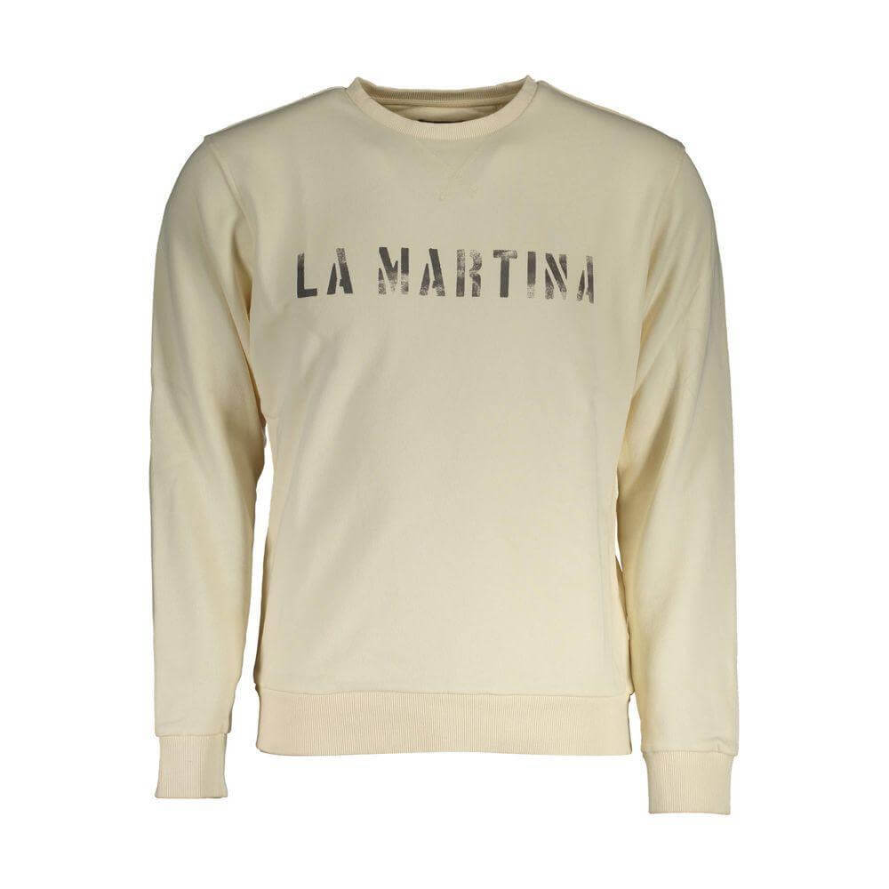 La Martina White Cotton Sweatshirt