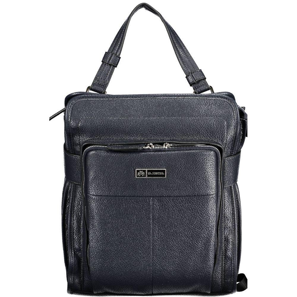 Front view with bag zipped and handles upright.