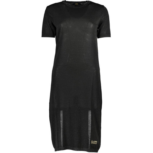 Cavalli Class Black Viscose Dress CA-21196-XS