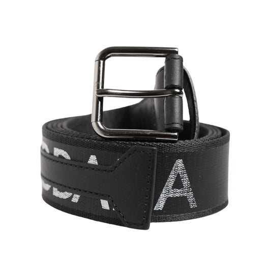Dolce & Gabbana Black Polyester Leather Metal Buckle Belt