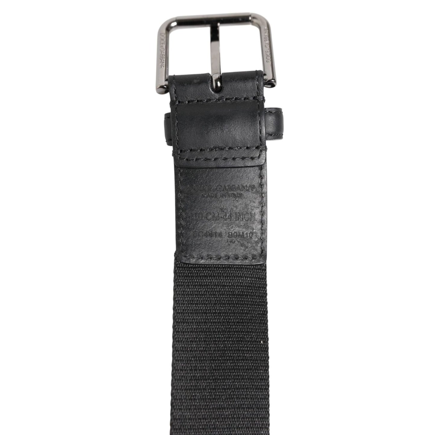 Dolce & Gabbana Black Polyester Leather Metal Buckle Belt