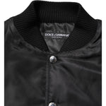 Dolce & Gabbana Black Polyester Logo Plaque Bomber Jacket JKT41534-50