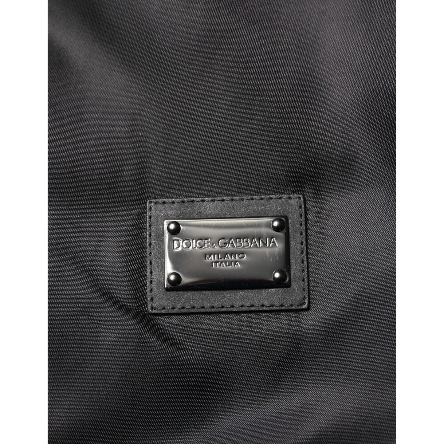 Dolce & Gabbana Black Polyester Logo Plaque Bomber Jacket JKT41534-50