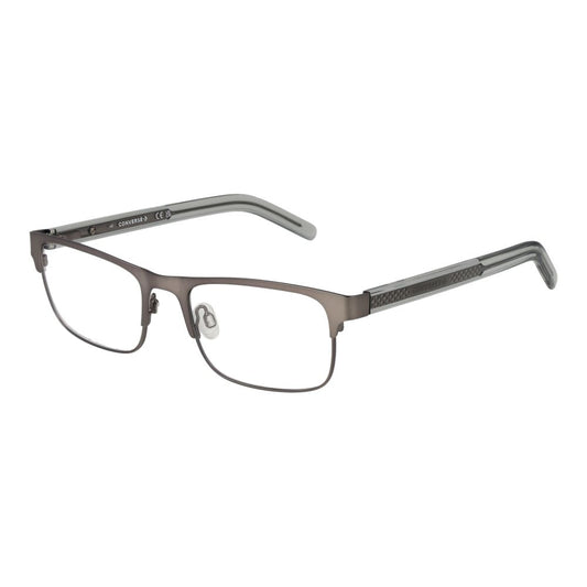 Converse Gray Men Glasses Frame in acetate with full-rim rectangle style, grey color, demo lenses, size 52-18-145.