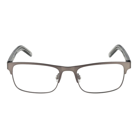 Converse Gray Men Glasses Frame, full-rim rectangular shape, grey acetate material, demo lenses, size 52-18-145, stylish eyewear.