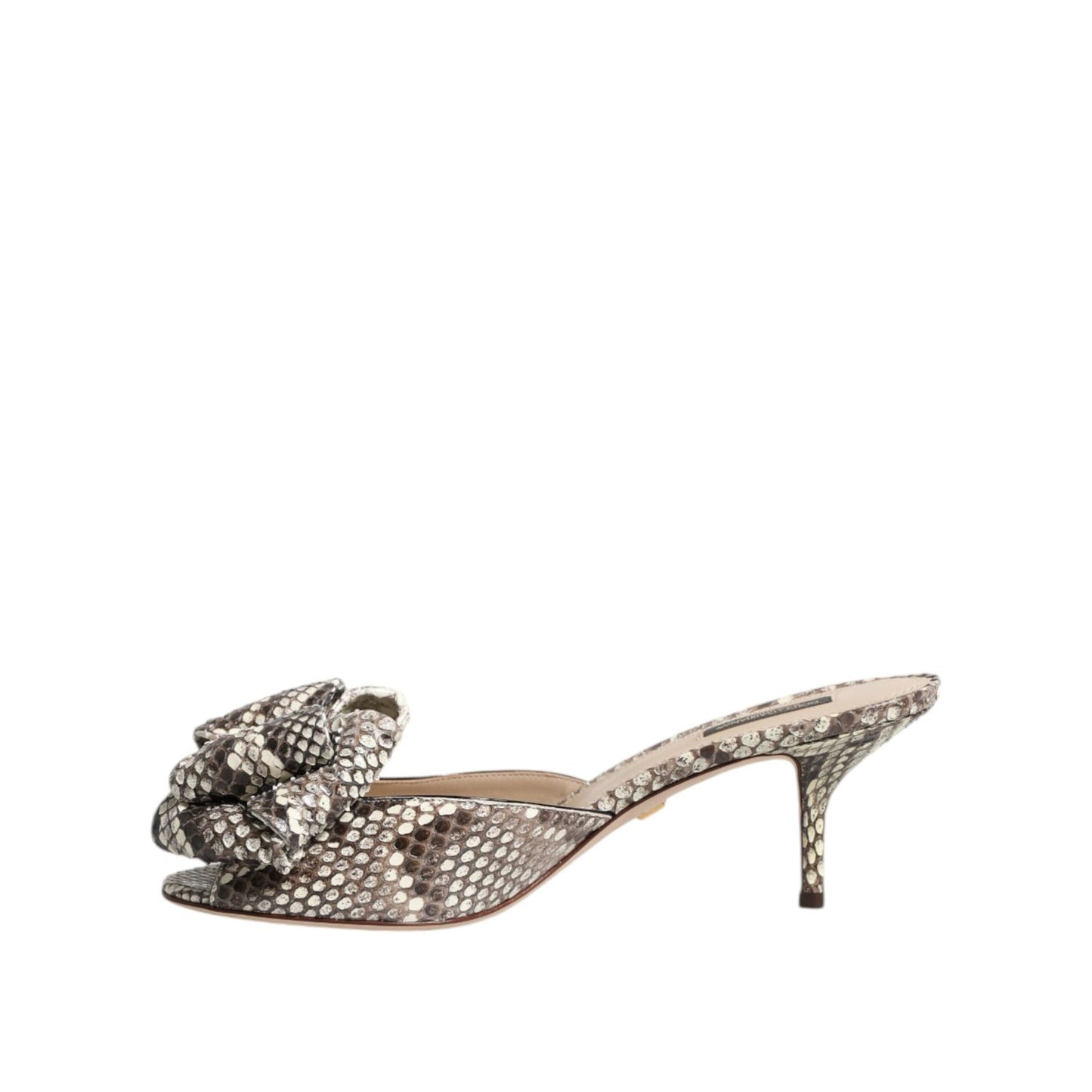Dolce & Gabbana Multicolor Keira Bow Leather Peep Toe Mules Shoes LA12754-36