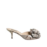 Dolce & Gabbana Multicolor Keira Bow Leather Peep Toe Mules Shoes LA12754-36