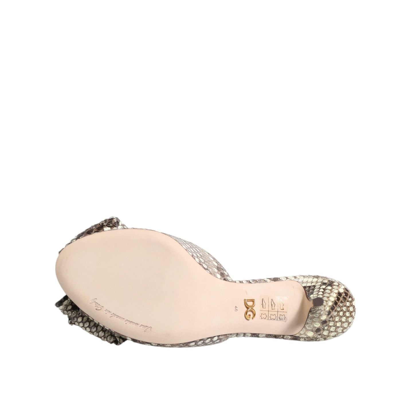 Dolce & Gabbana Multicolor Keira Bow Leather Peep Toe Mules Shoes LA12754-36