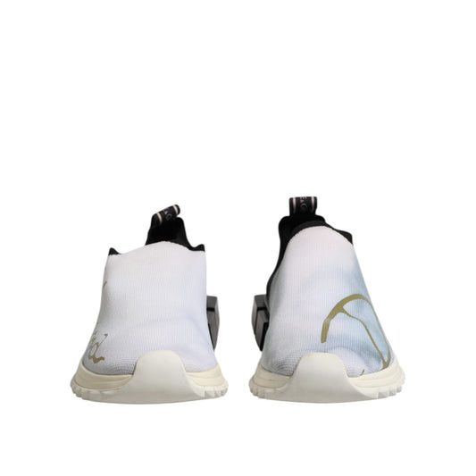 Dolce & Gabbana White Black Low Top Sorrento Sneakers Shoes LA12681-37.5
