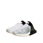 Dolce & Gabbana White Black Low Top Sorrento Sneakers Shoes LA12681-37.5