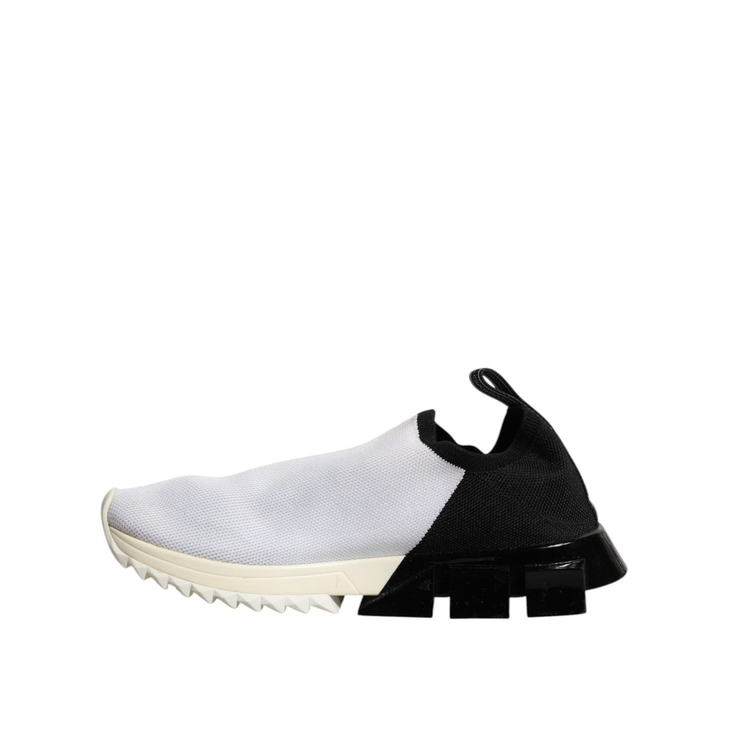 Dolce & Gabbana White Black Low Top Sorrento Sneakers Shoes LA12681-37.5