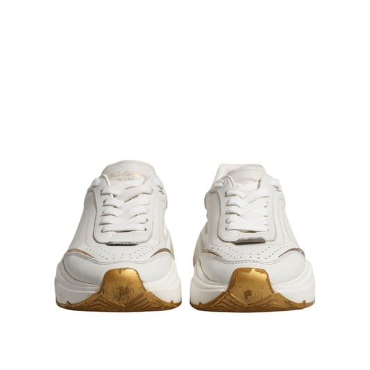 Dolce & Gabbana White Gold Daymaster Low Top Sneakers Shoes LA12684-37.5