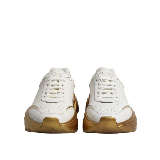 Dolce & Gabbana White Gold Daymaster Low Top Sneakers Shoes LA12691-36.5