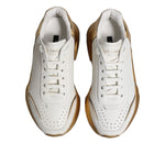 Dolce & Gabbana White Gold Daymaster Low Top Sneakers Shoes LA12691-36.5