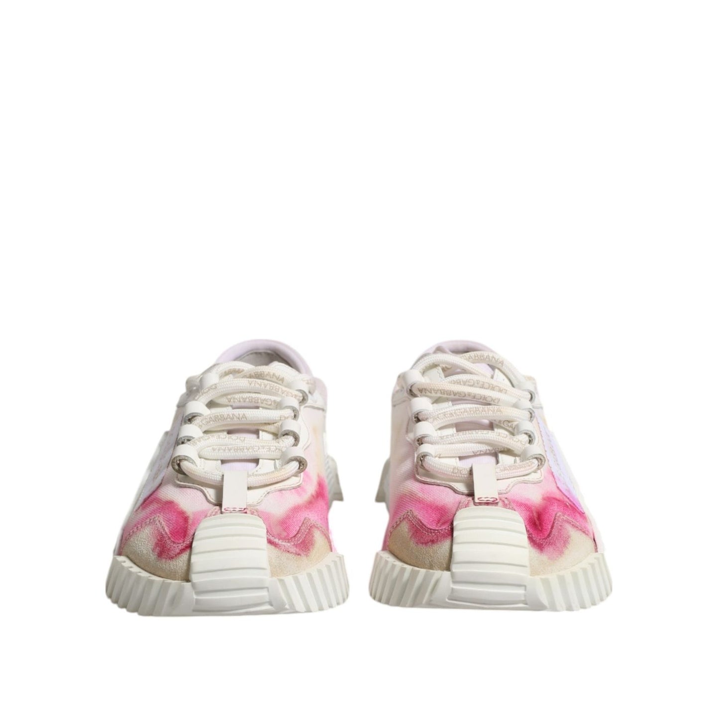 Dolce & Gabbana White NS1 Lace Up Low Top Sneakers Shoes LA12740-37.5