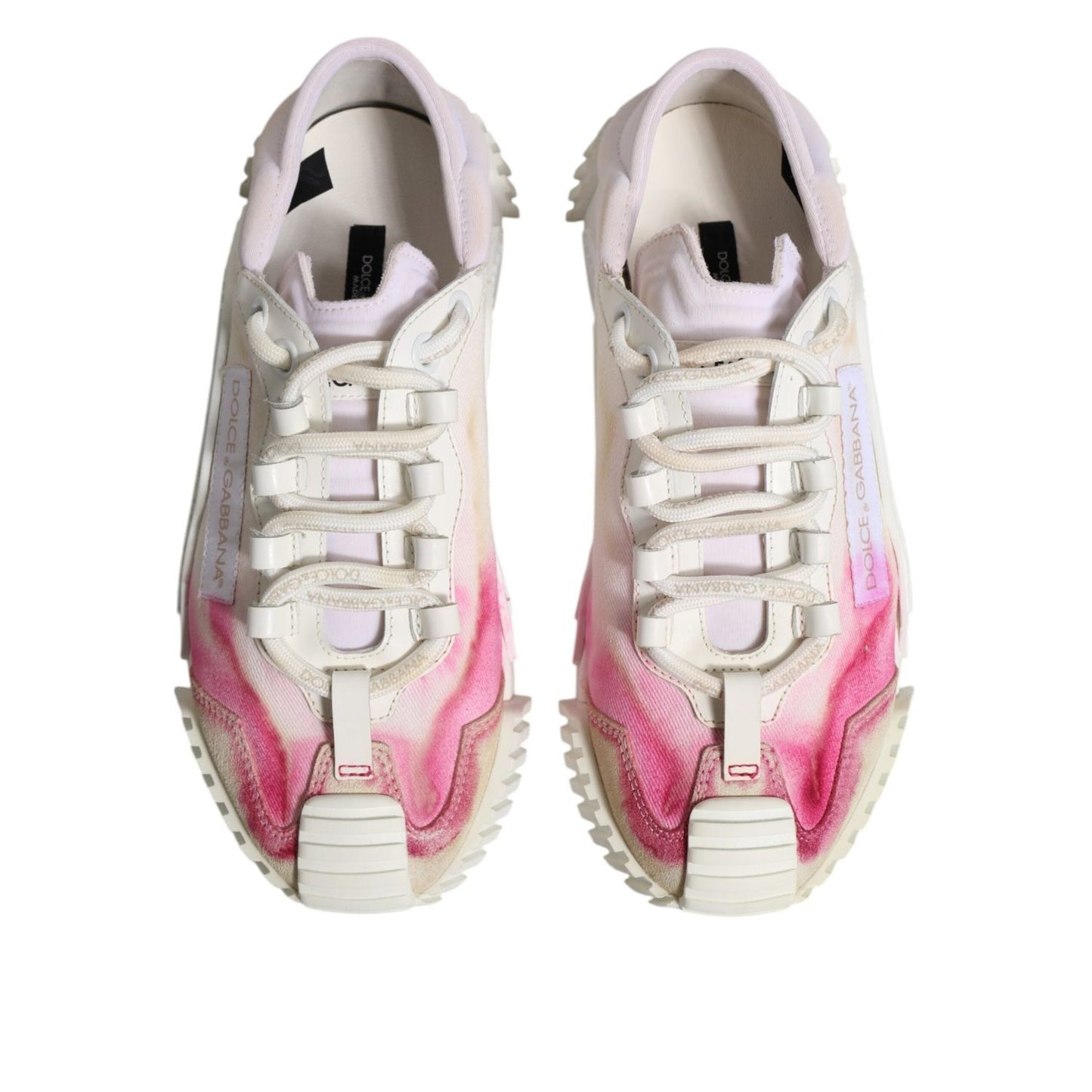 Dolce & Gabbana White NS1 Lace Up Low Top Sneakers Shoes LA12740-37.5