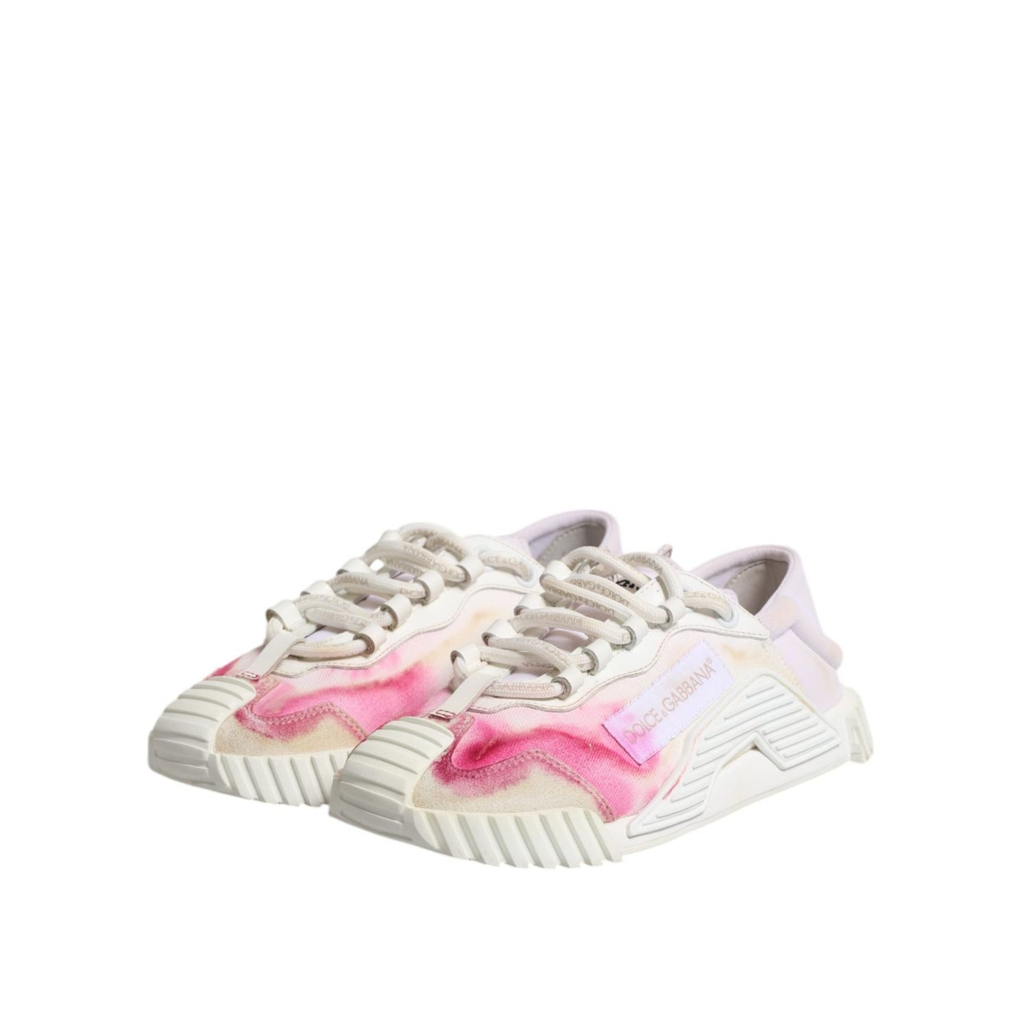 Dolce & Gabbana White NS1 Lace Up Low Top Sneakers Shoes LA12740-37.5
